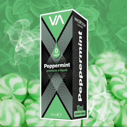 INNOVATION Peppermint E-juice is sweet and sour, buttery. Menthol taste of a peppery candy.