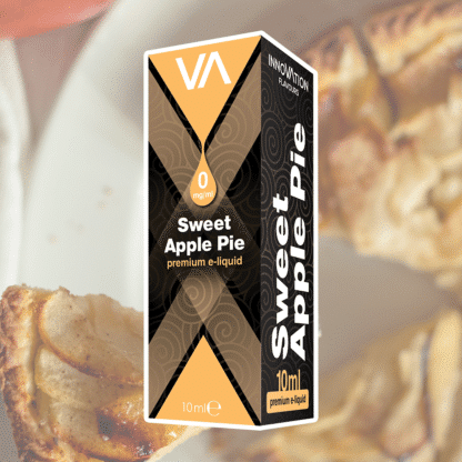 INNOVATION Sweet Apple Pie E-juice has a pleasant apple pie taste with mild hint of cinnamon, cream and caramel. Sweet baked pastry aftertaste.