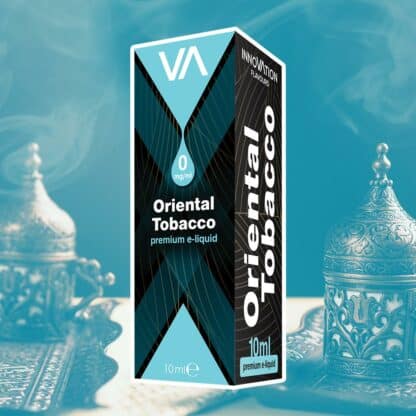 Innovation Flavours Oriental Tobacco e-juice black and blue package blue background