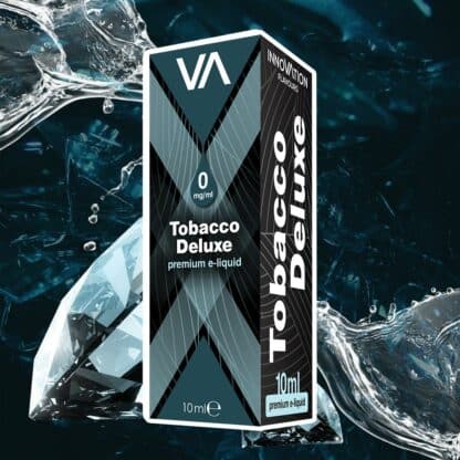 Innovation Flavours Tobacco deluxe e-juice black and blue-green package diamonds background